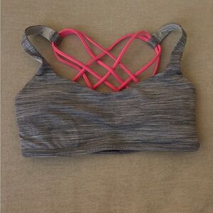 Lululemon athletica Heathered Gray and Pink Sports Bra